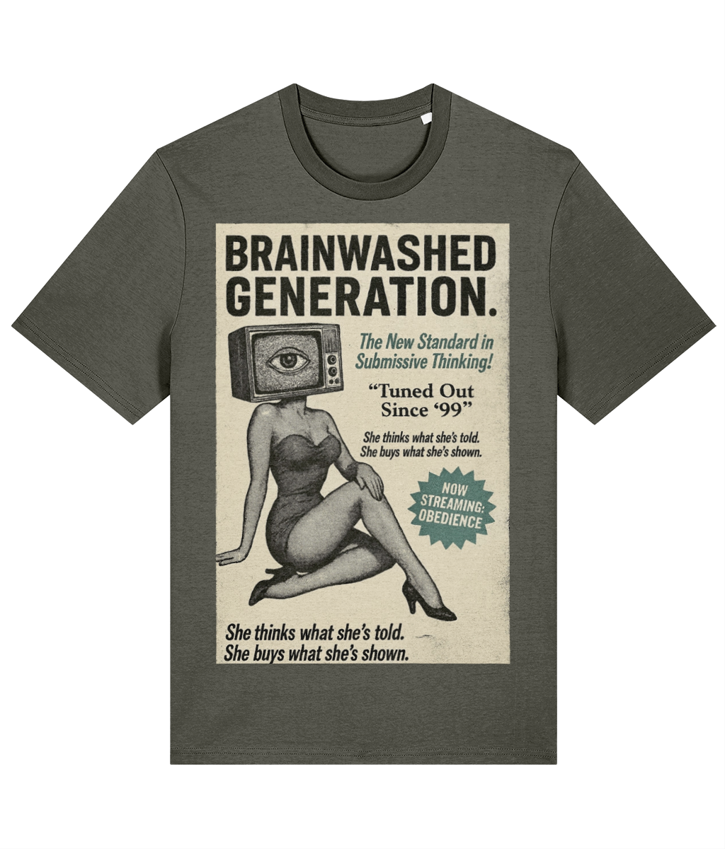 Brainwashed Generation T-Shirt - 100% Cotton - Retro Satire Graphic Tee