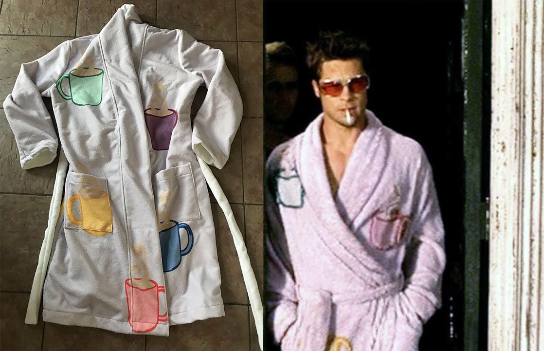 Tyler Durden Inspired Coffee Cups Lilac Dressing Gown