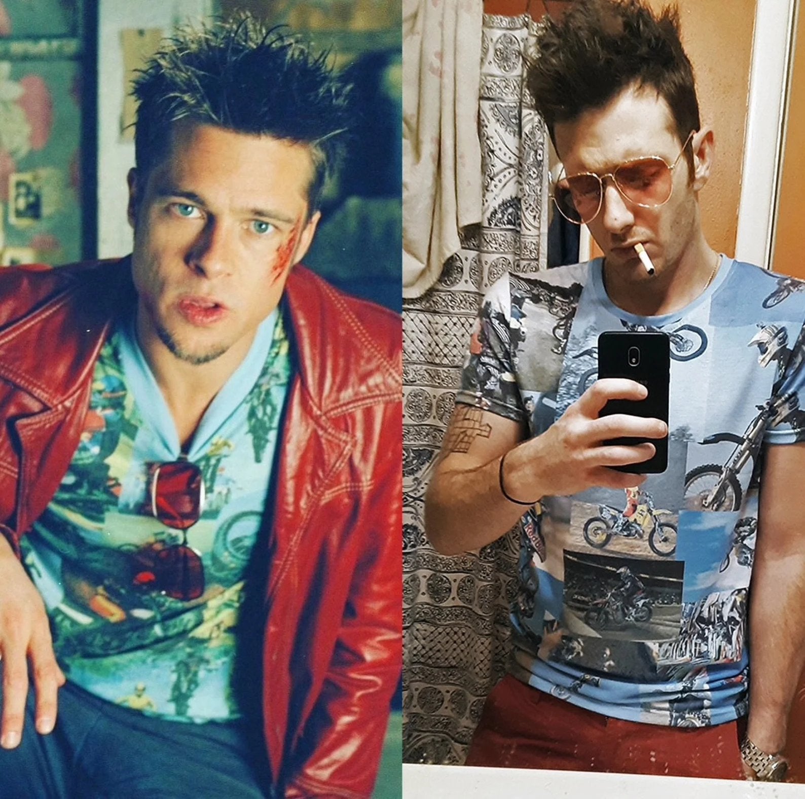 Motocross Motorcycle T-Shirt – Fight Club Tyler Durden Cosplay