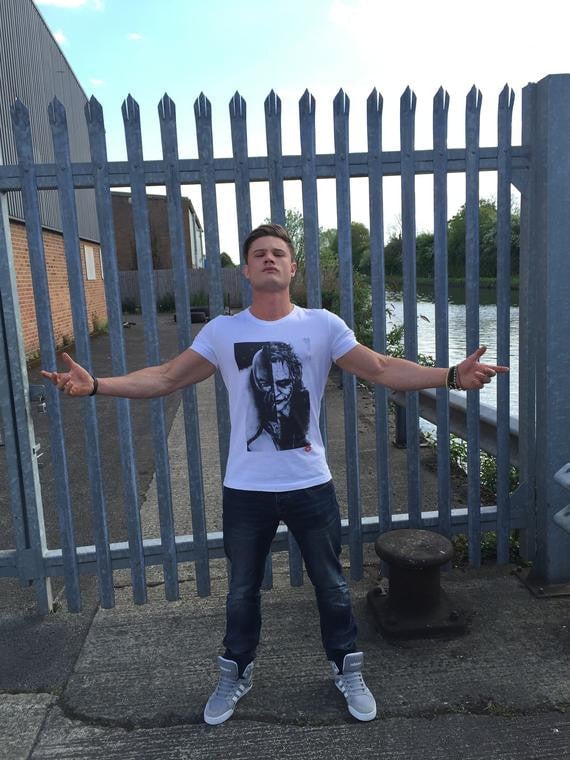 Bane Joker KiSS T-Shirt - Dark Knight - Heath Ledger half Tom Hardy