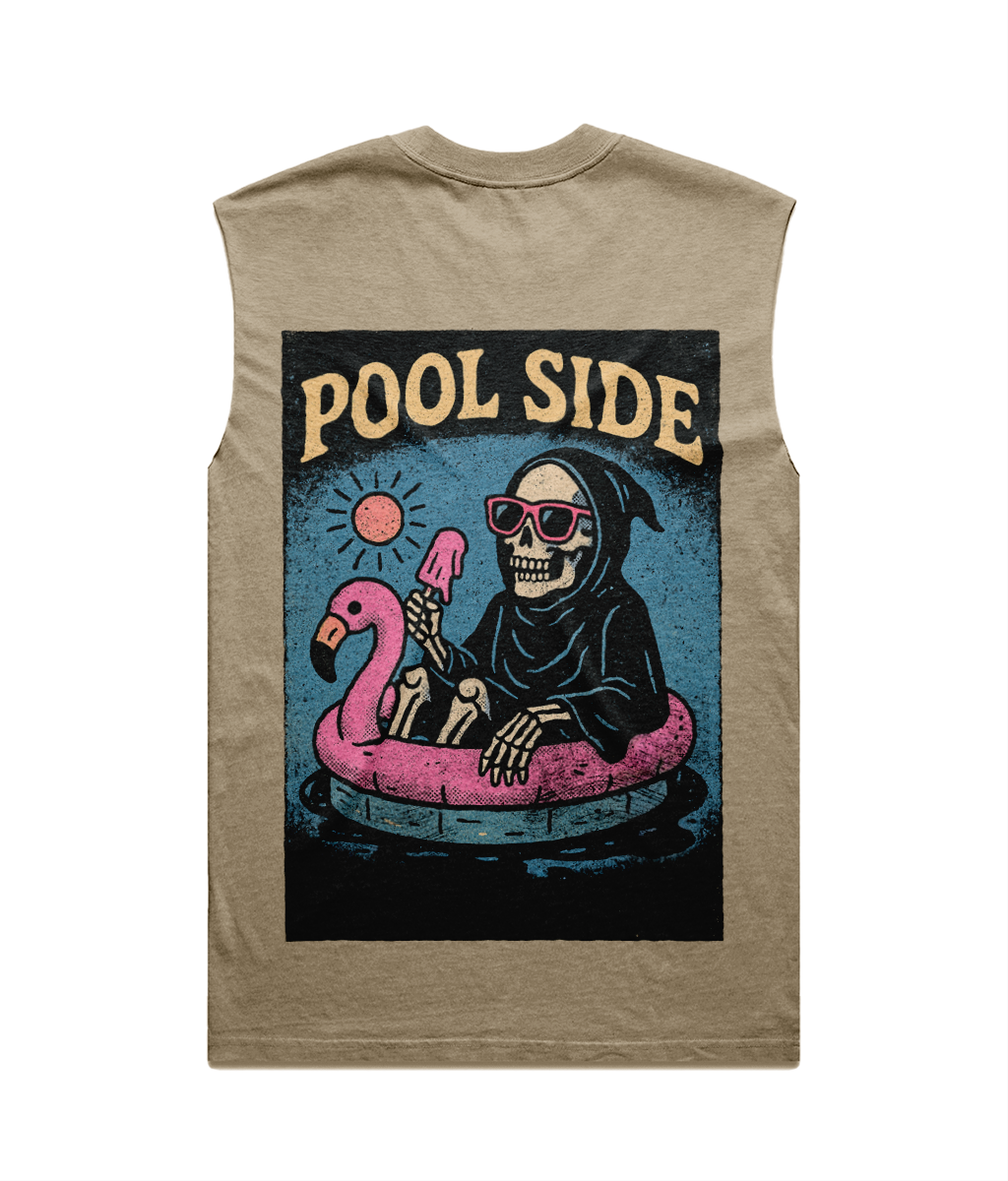 "Pool Side Grim" Oversized Tank – 100% Premium Cotton Sleeveless Tee