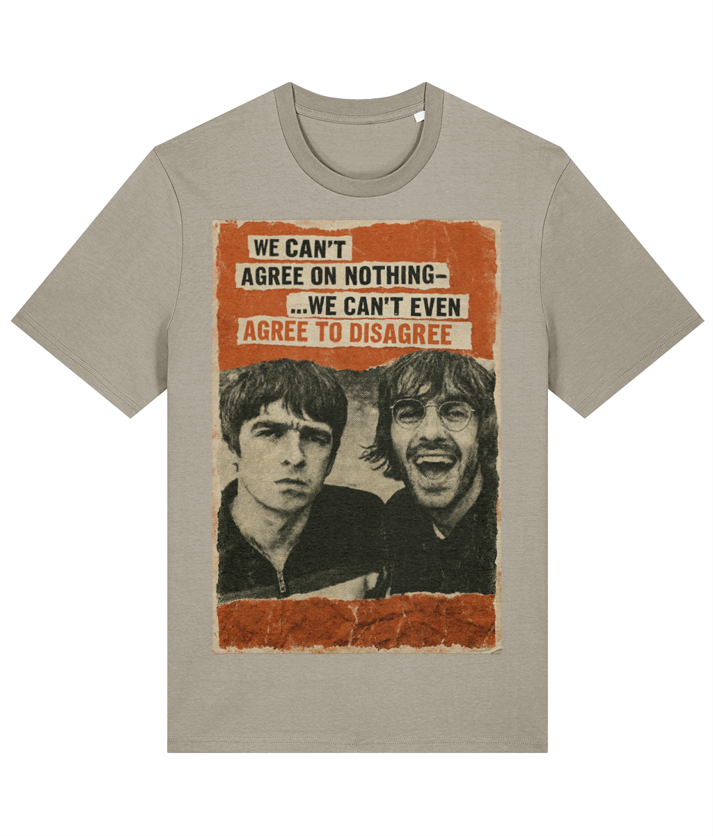 Oasis Gallagher Brothers T-Shirt - 100% Cotton - Britpop Inspired