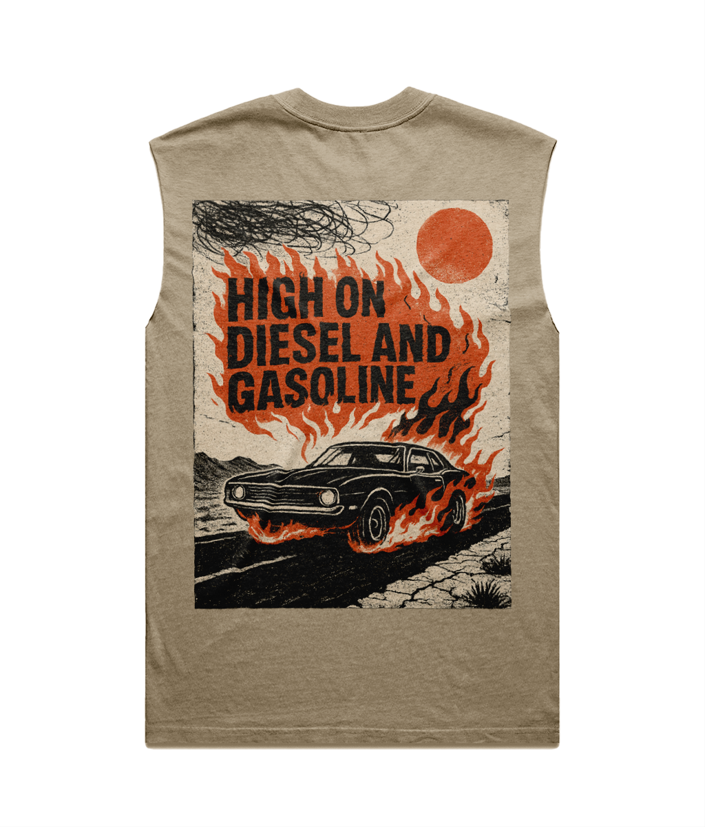 Diesel and Gasoline Heavy Faded Tank Top - Fuel the Fire