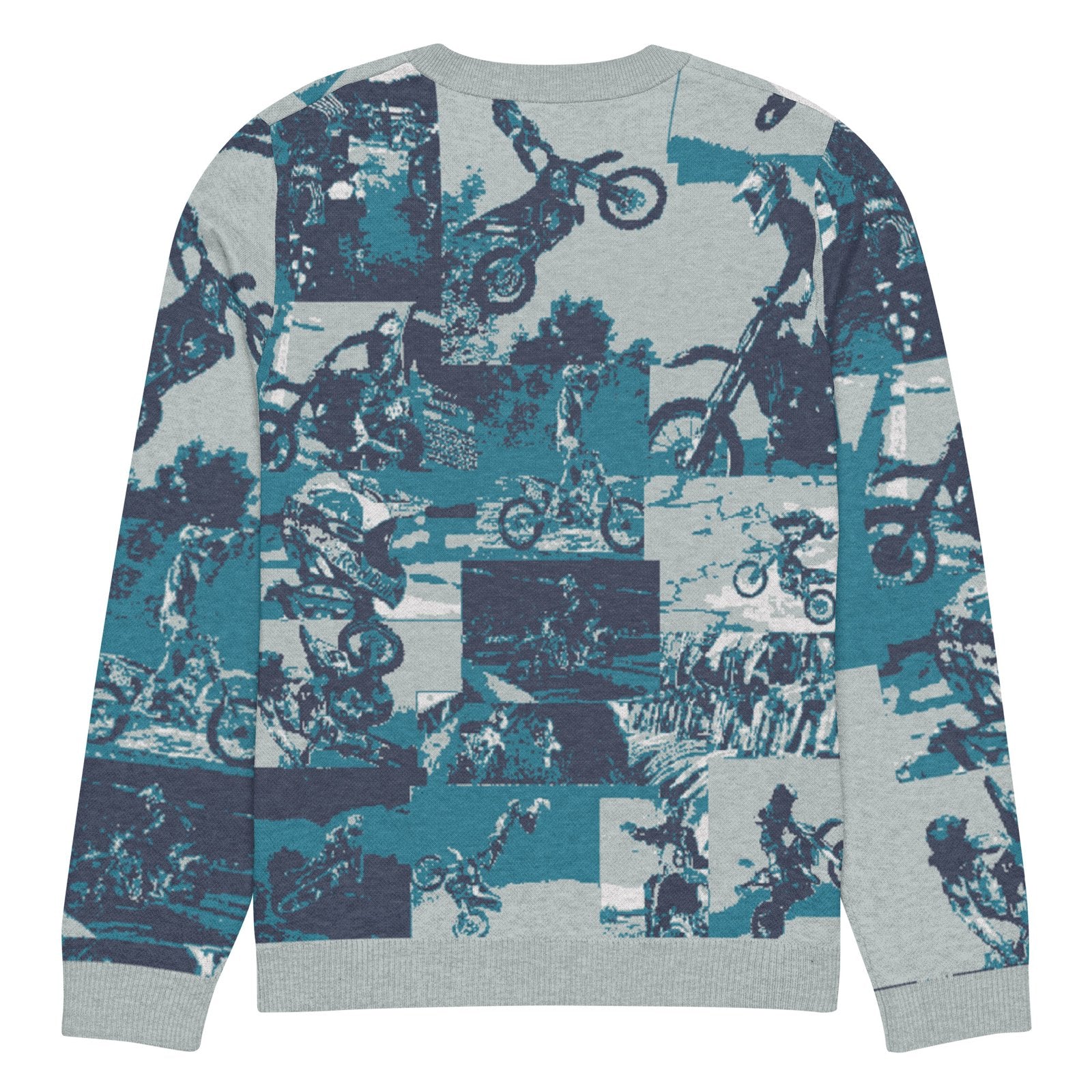 Motocross Knitted Crew Neck Sweater – Bold Streetwear for Moto Fans