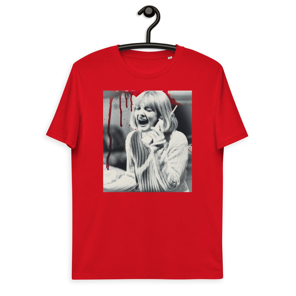 Barrymore Scream Unisex organic cotton t-shirt - Drew 90s slasher movie