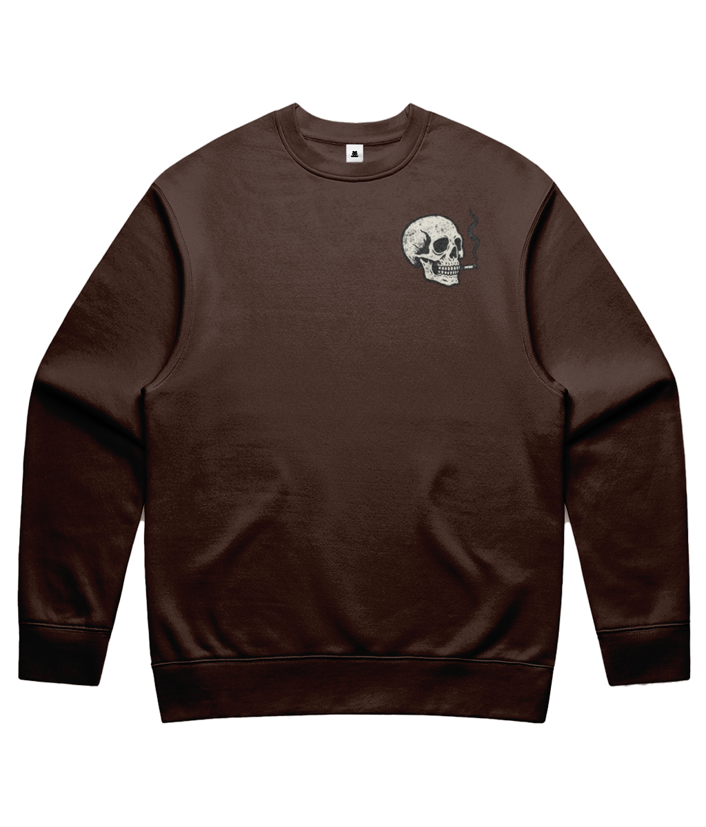 Smoking Skull Sweatshirt – Unisex Relaxed Fit Crewneck | Arctic Monkeys Inspired