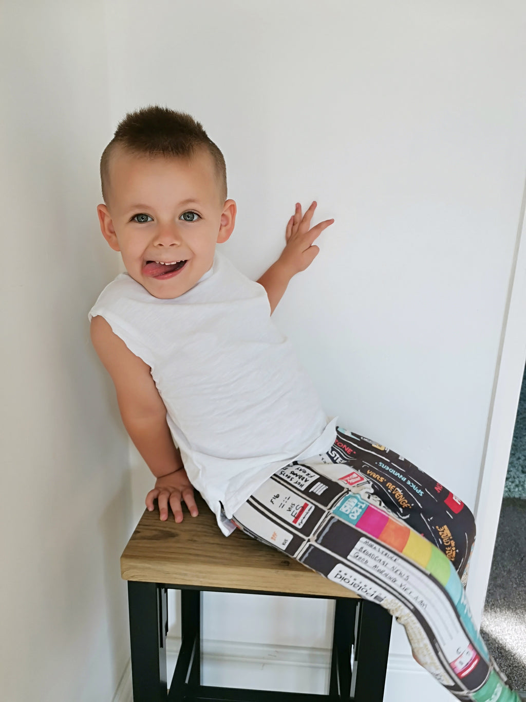 Retro Kids Cassette & VHS Atari Print Leggings – Soft, Stretchy & Fun