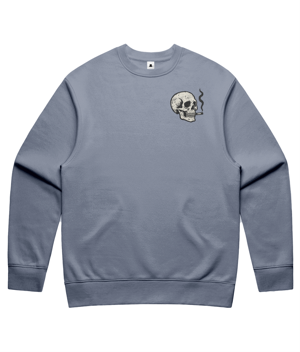Smoking Skull Sweatshirt – Unisex Relaxed Fit Crewneck | Arctic Monkeys Inspired