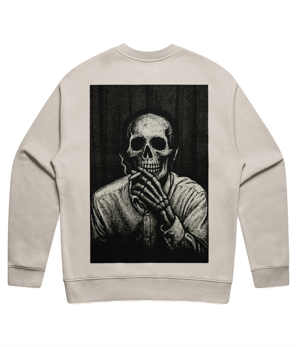 Smoking Skull Sweatshirt – Unisex Relaxed Fit Crewneck | Arctic Monkeys Inspired