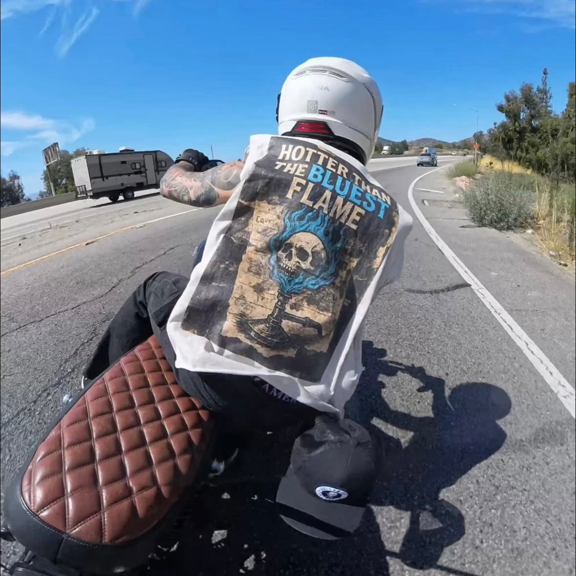 Bluest Flame Heavy Faded Tank Top - Bunsen Burner Skull