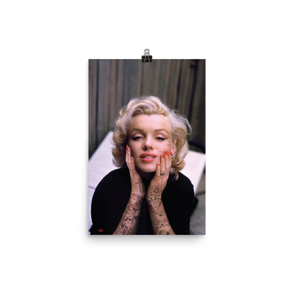 Marilyn Tattooed Satin poster - Monroe Inked Home Decor Tattoo