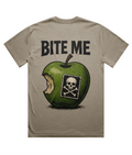 Bite Me Heavy Faded Oversized Tee – Vintage Punk Apple Print