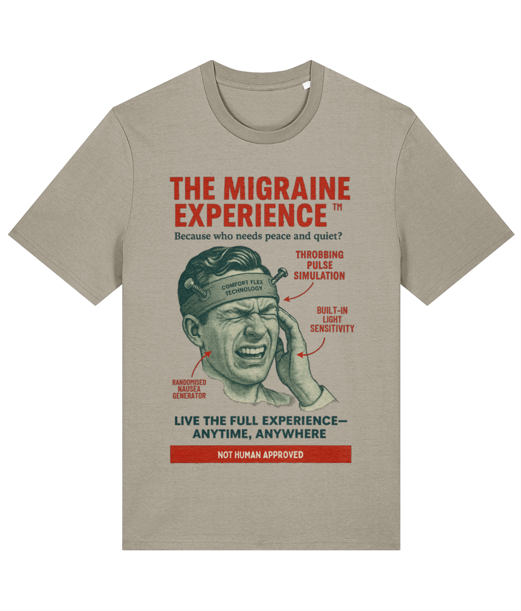 The Migraine Experience Unisex organic cotton t-shirt - Retro Parody Ad