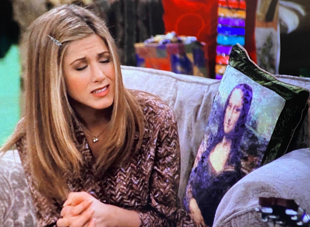 Mona Lisa Velvet Cushion - Friends Monica Geller Inspired Decor