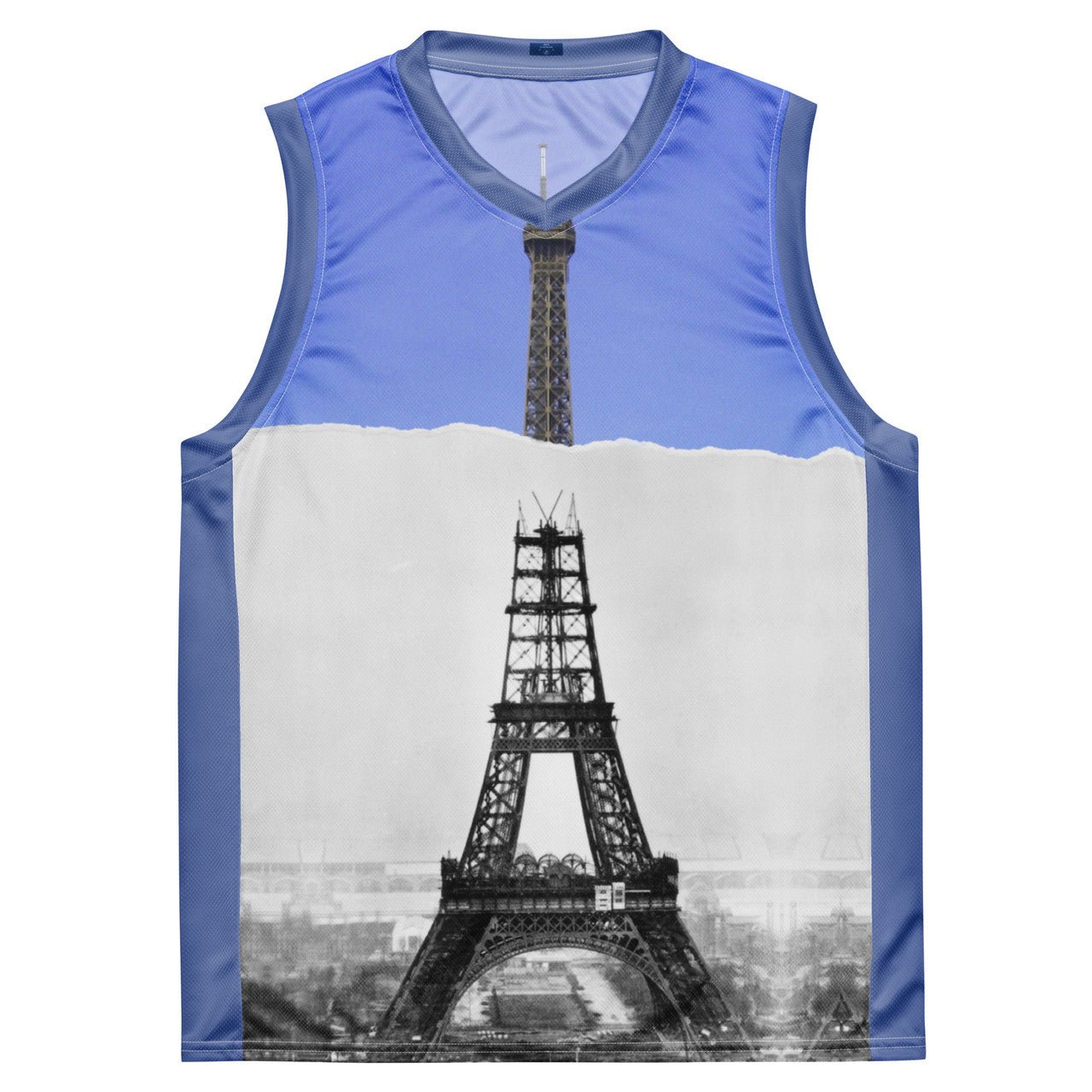Eiffel Tower Construction Basketball Jersey - Recycled Streetwear