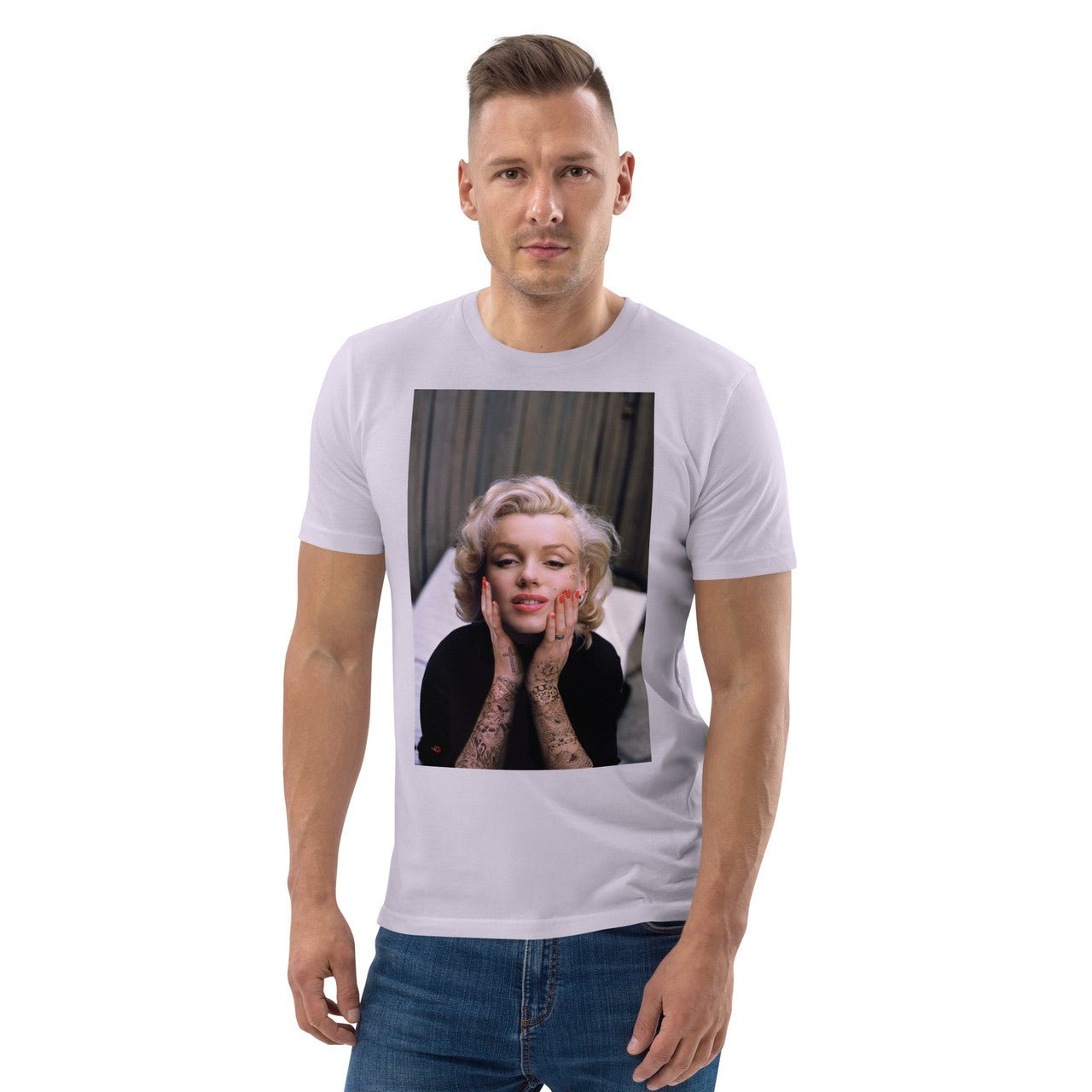 Marilyn Monroe Tattooed KiSS Unisex organic cotton t-shirt - Inked Sleeve Tattoo