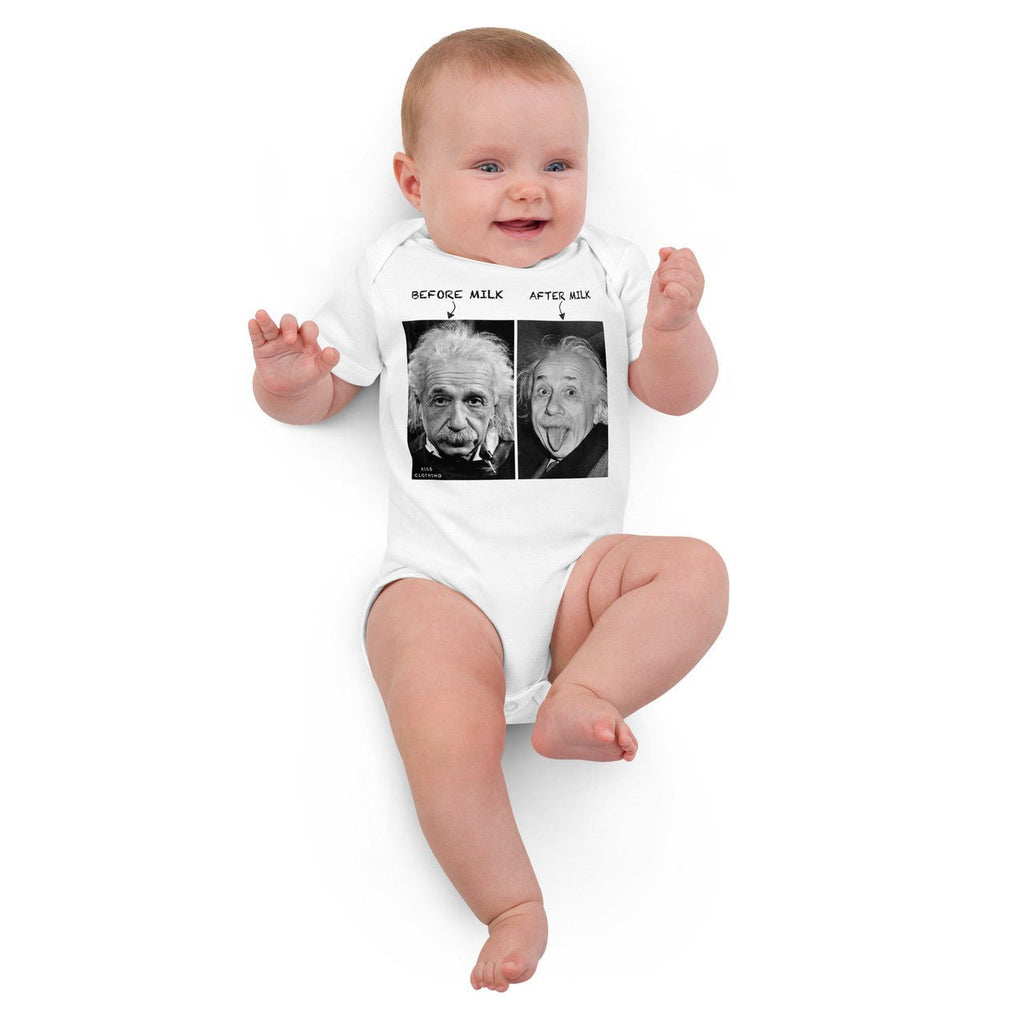Einstein Organic cotton baby bodysuit - Before Milk After Milk