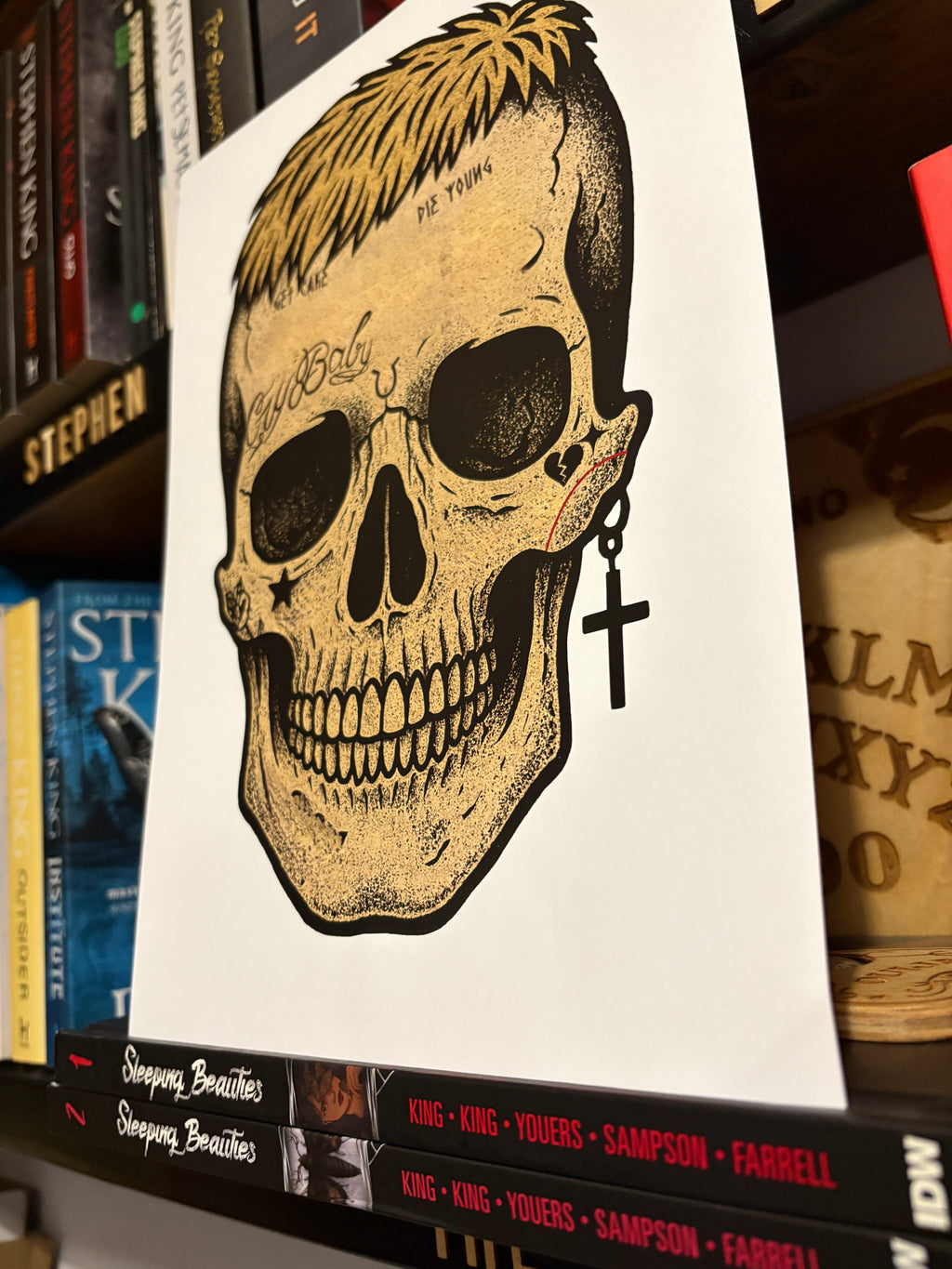 Lil Peep Skull Poster Art Print | A4 Gothic Rap Artwork | Crybaby Tribute