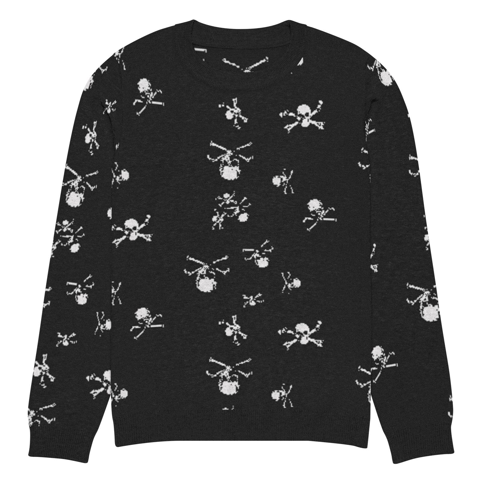 Skull and Crossbones Knitted Crew Neck Sweater