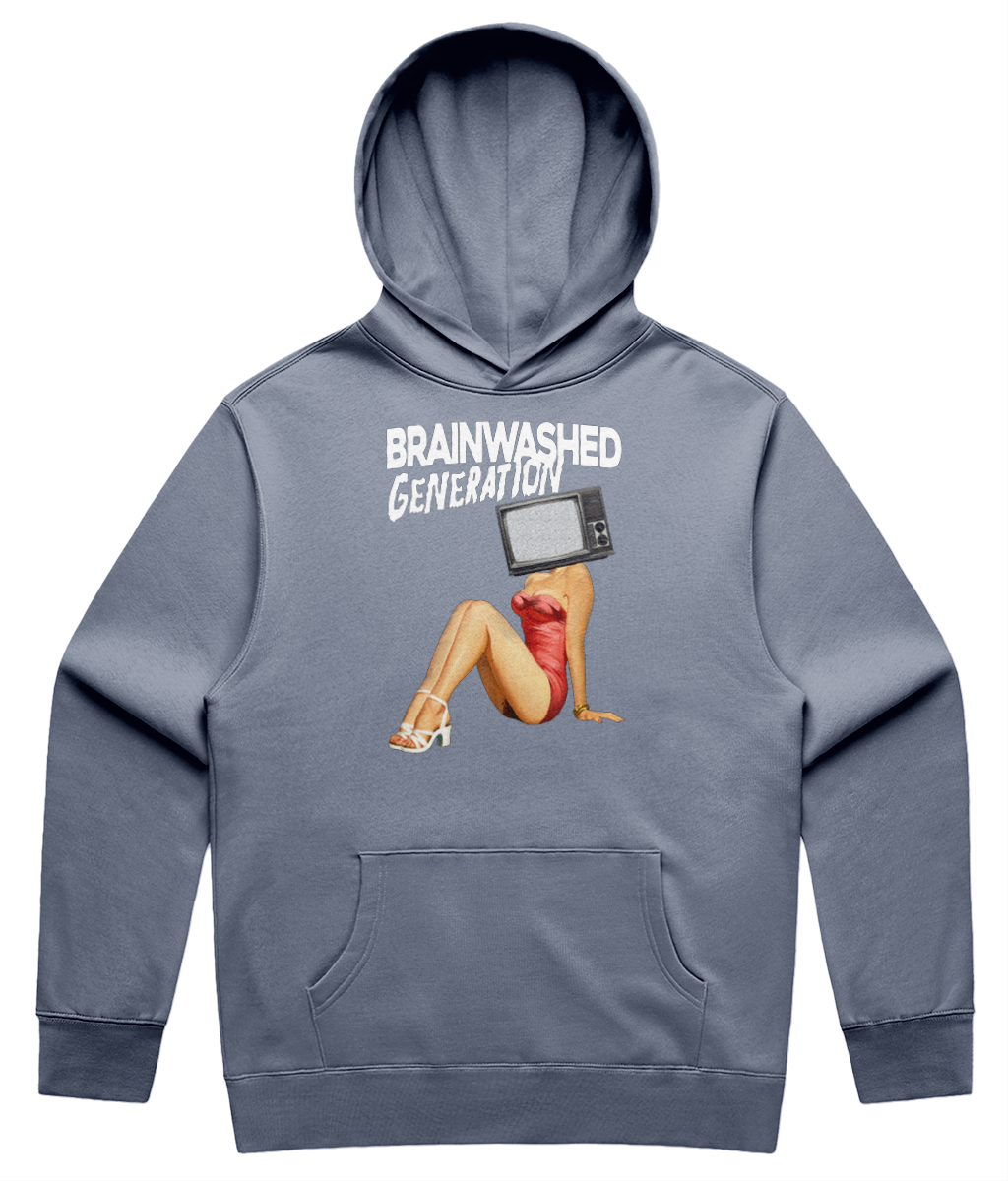 Brainwashed Generation Relaxed Fit Hoodie – Retro TV Head Pin-Up Print