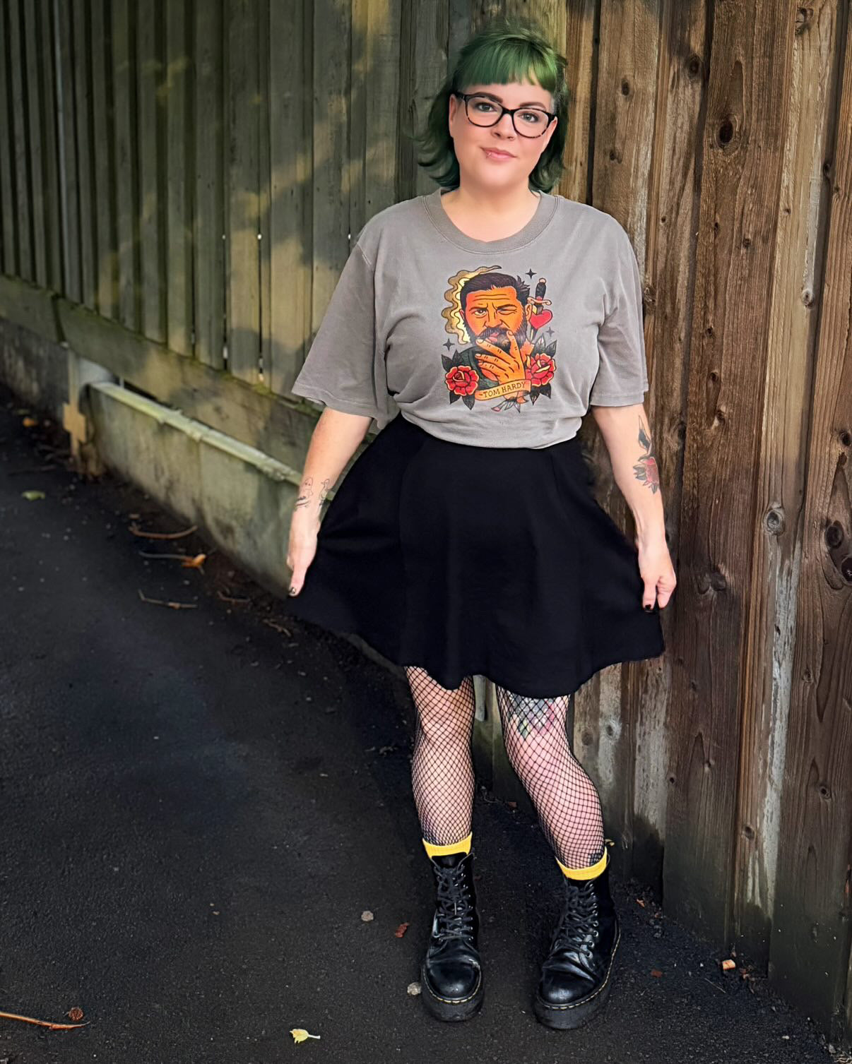 Tom Hardy Inspired Tattoo Graphic Women’s Heavy Faded T-Shirt