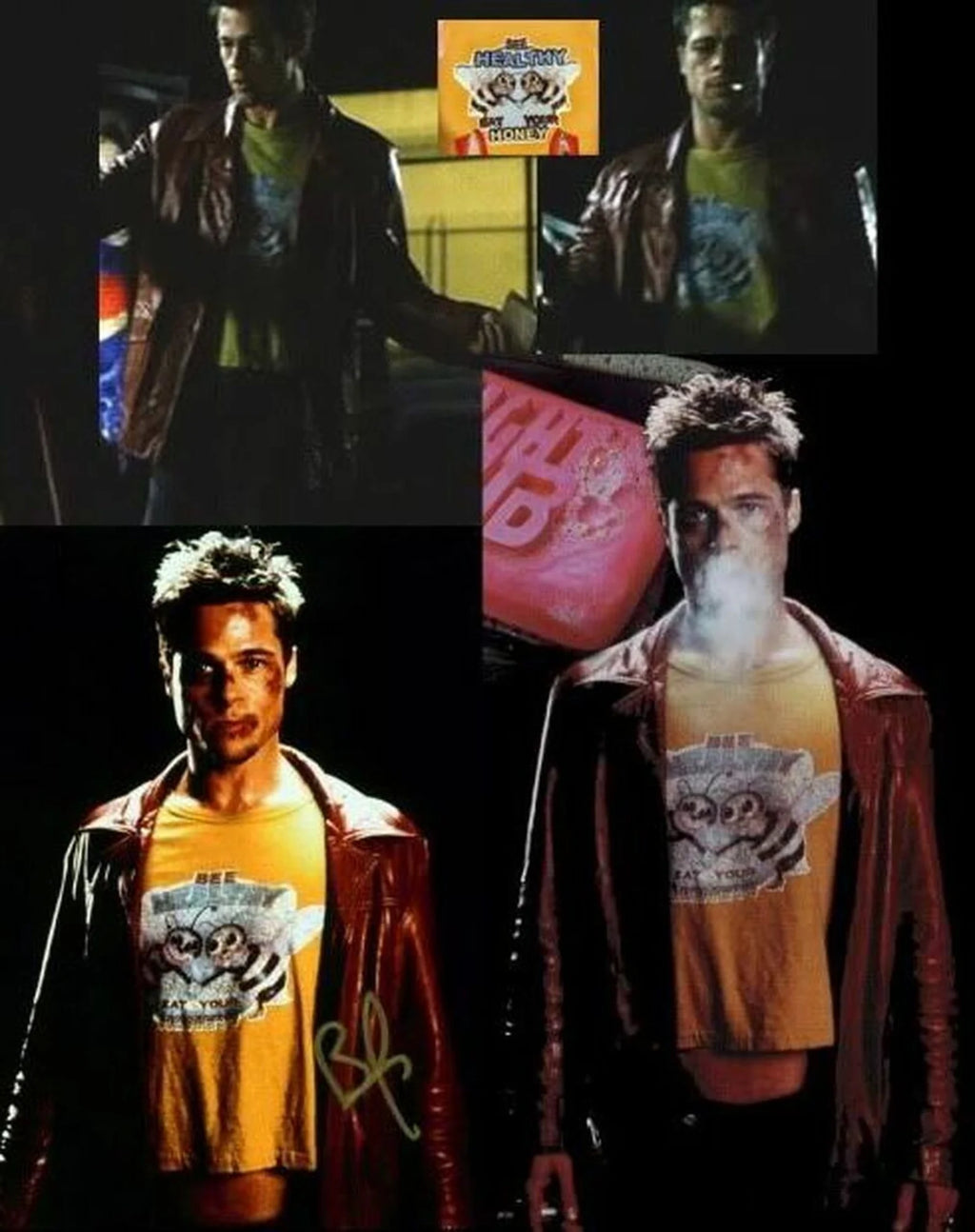 Bee Healthy Fight Club T-Shirt – Brad Pitt Movie Replica | Yellow Graphic Tee