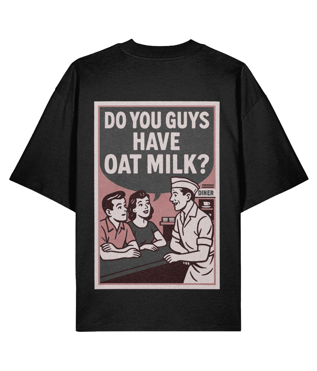 Oat Milk Diner Unisex Oversized High Neck T-Shirt