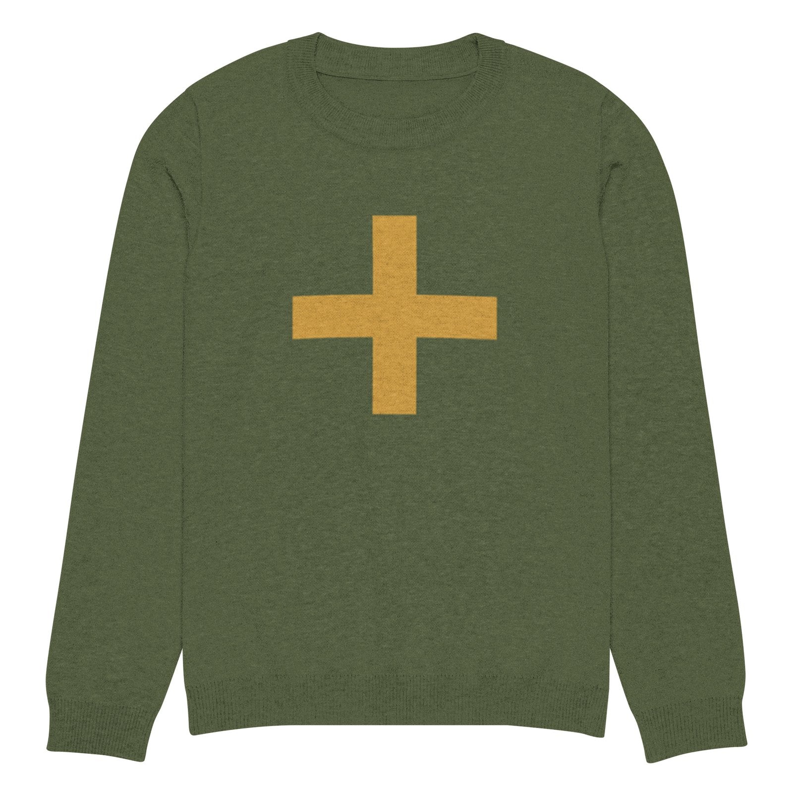 Mustard Cross Knitted Crew Neck Sweater - Phoebe Buffay Friends Inspired