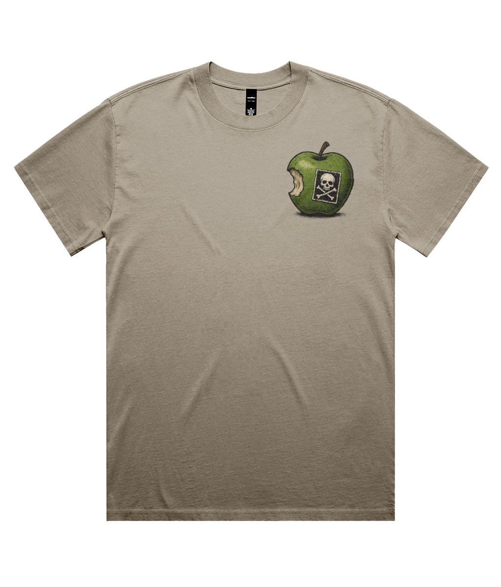 Bite Me Heavy Faded Oversized Tee – Vintage Punk Apple Print