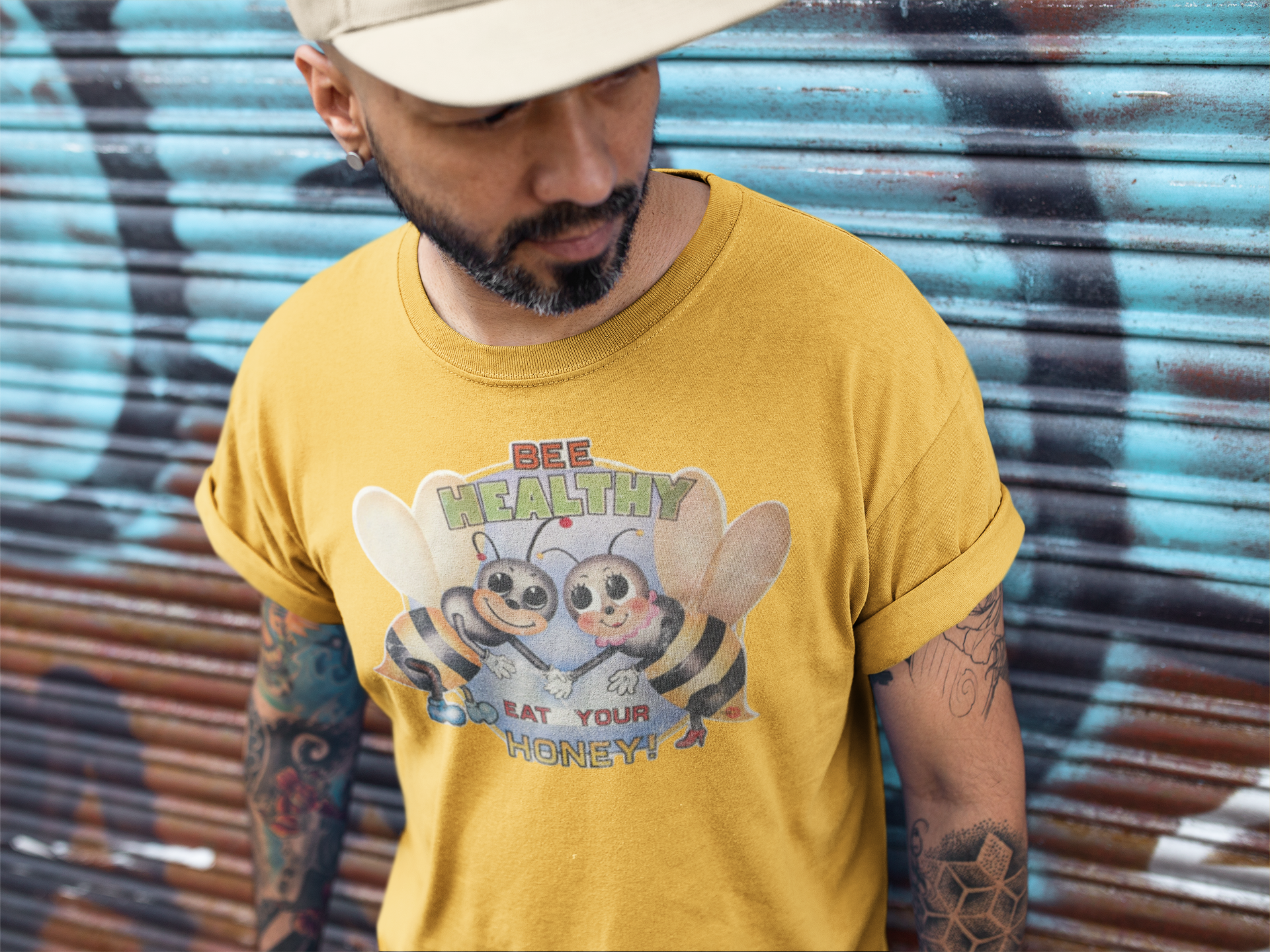 Bee Healthy Fight Club T-Shirt – Brad Pitt Movie Replica | Yellow Graphic Tee