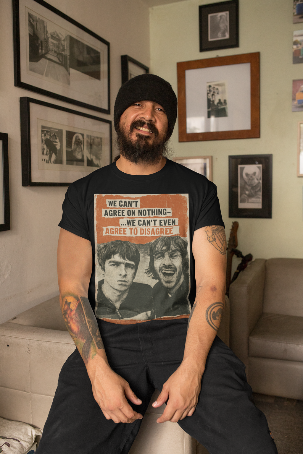 Oasis Gallagher Brothers T-Shirt - 100% Cotton - Britpop Inspired