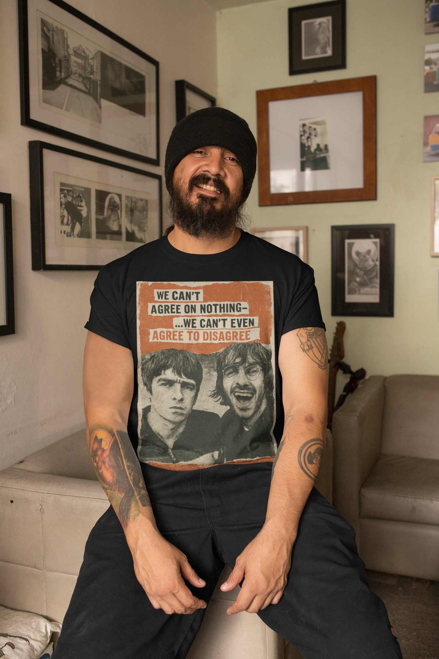 Oasis Gallagher Brothers T-Shirt - 100% Cotton - Britpop Inspired