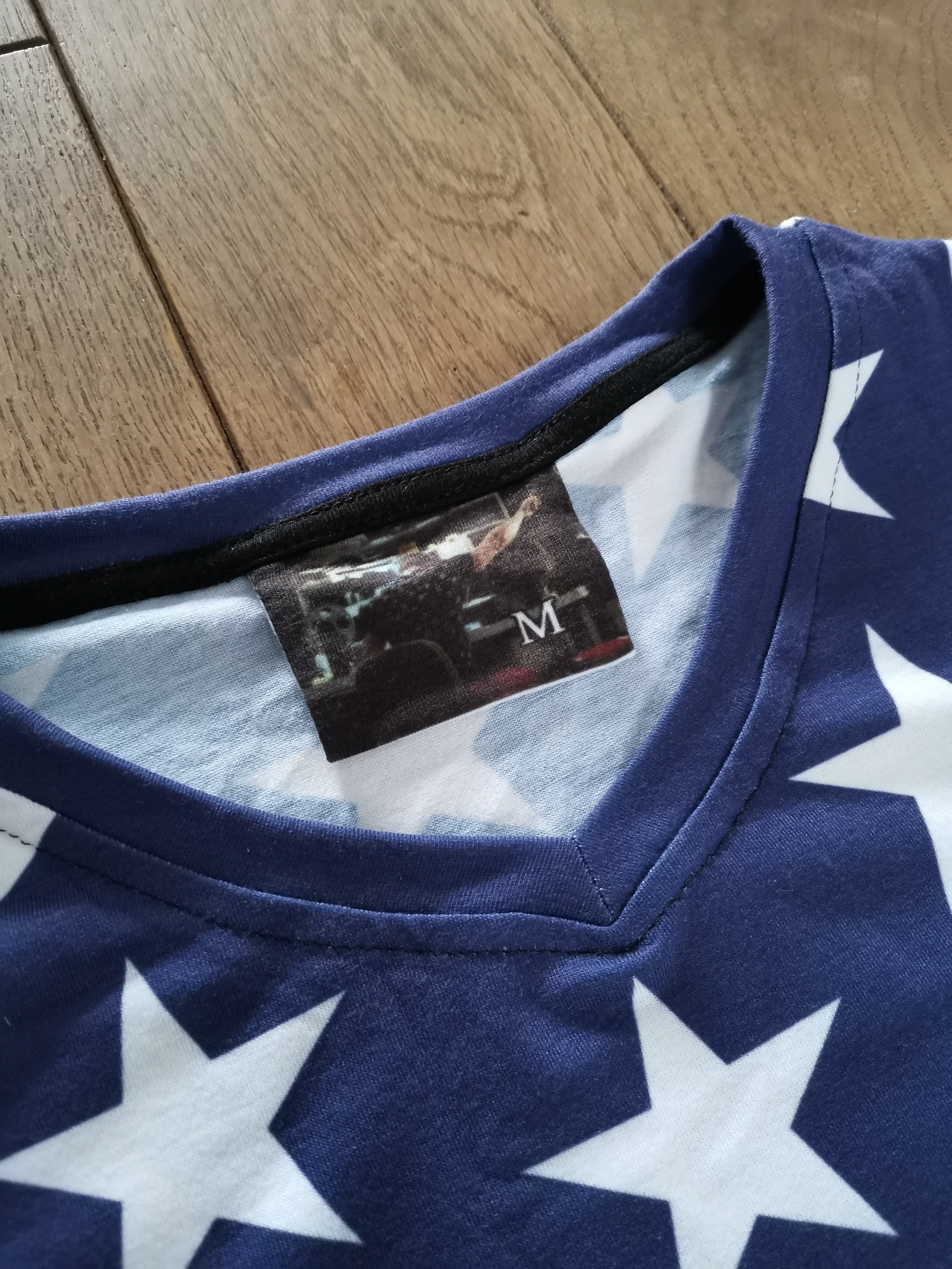 Stars Navy V Neck t-shirt - Fight Club, Brad Pitt cosplay