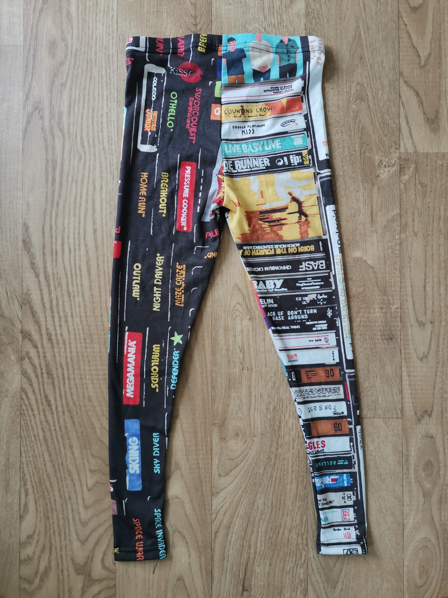 Retro Kids Cassette & VHS Atari Print Leggings – Soft, Stretchy & Fun