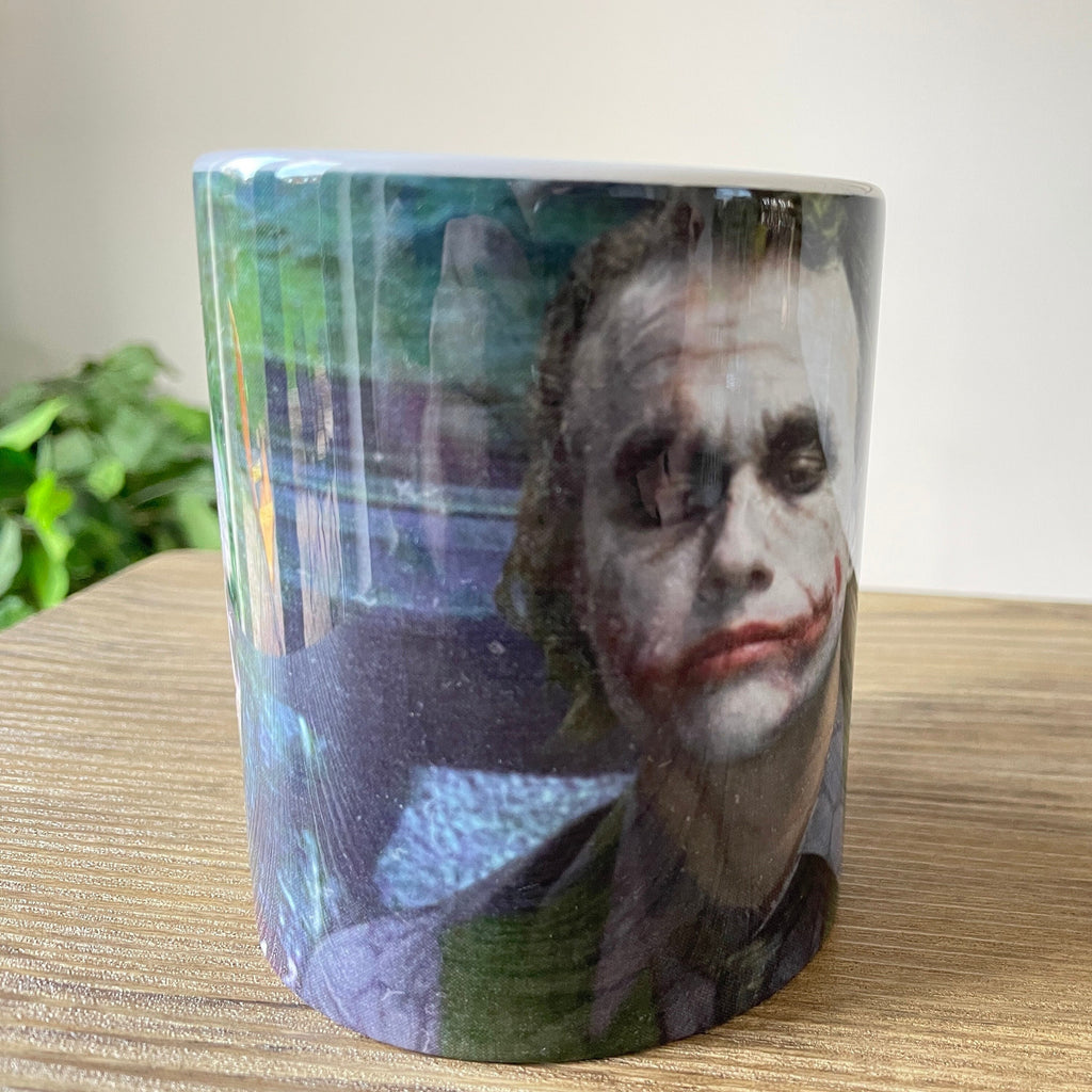 Beetlejuice & Joker Mash-Up Ceramic Mug - Heath Ledger, Michael Keaton