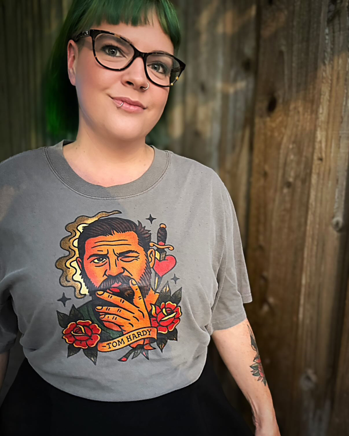 Tom Hardy Inspired Tattoo Graphic Women’s Heavy Faded T-Shirt