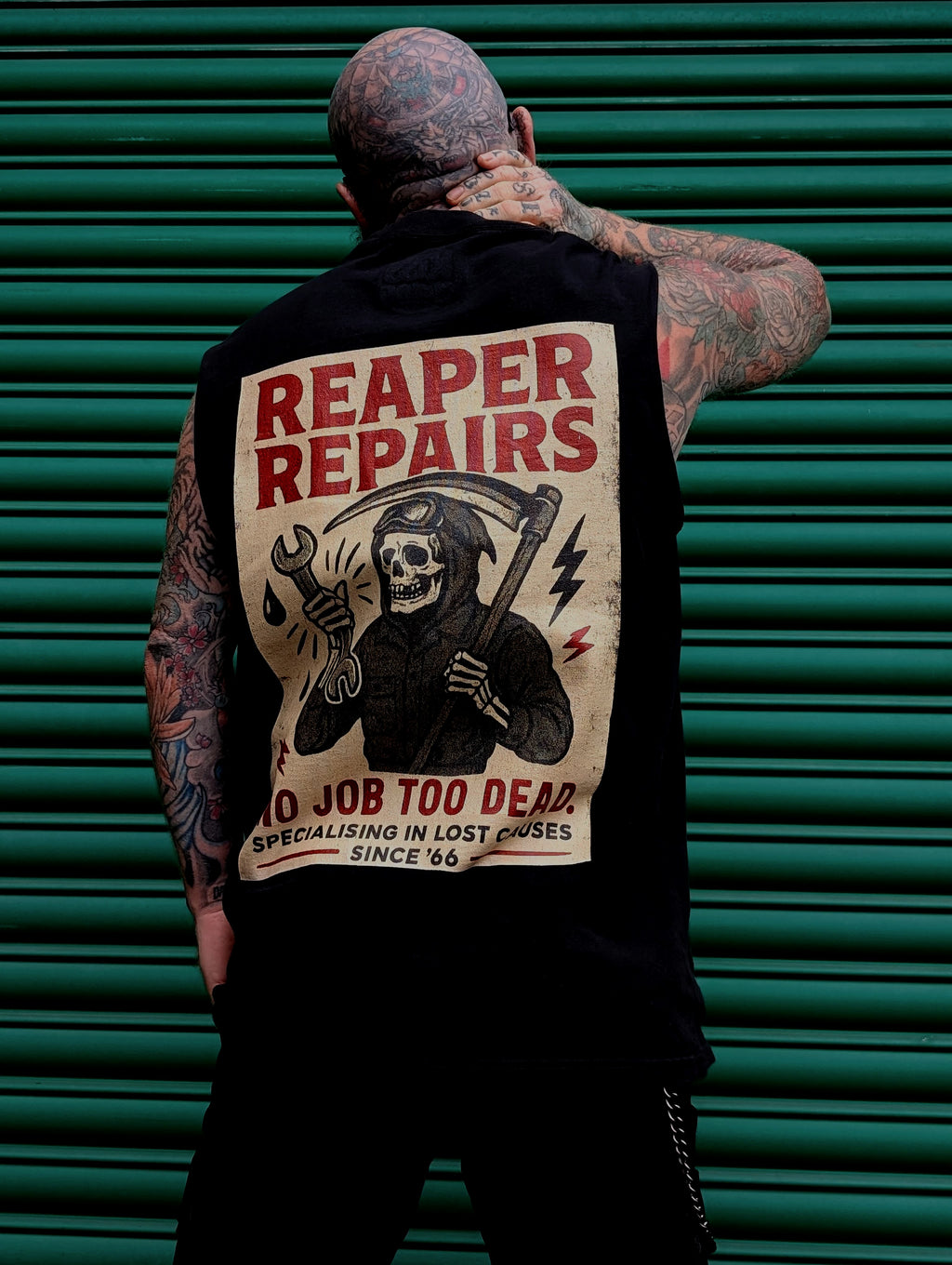 Reaper Repairs Heavy Faded Tank Top - Garage Vest