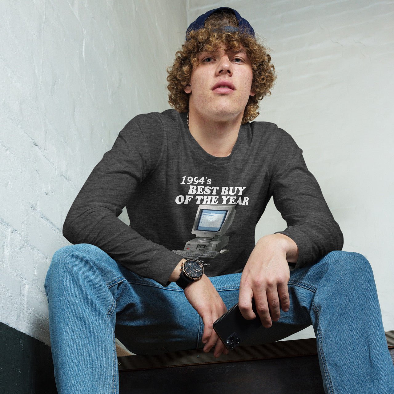 1994's Best Buy Computer KiSS Unisex Long Sleeve Tee - Retro Computer