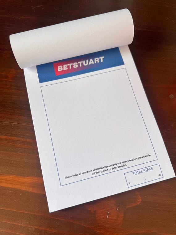 Personalised Betfred Betting Slip Notepad - Custom Name Notepad