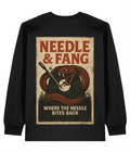 Needle & Fang Heavyweight Long Sleeve T-Shirt – Retro Snake Vinyl Design
