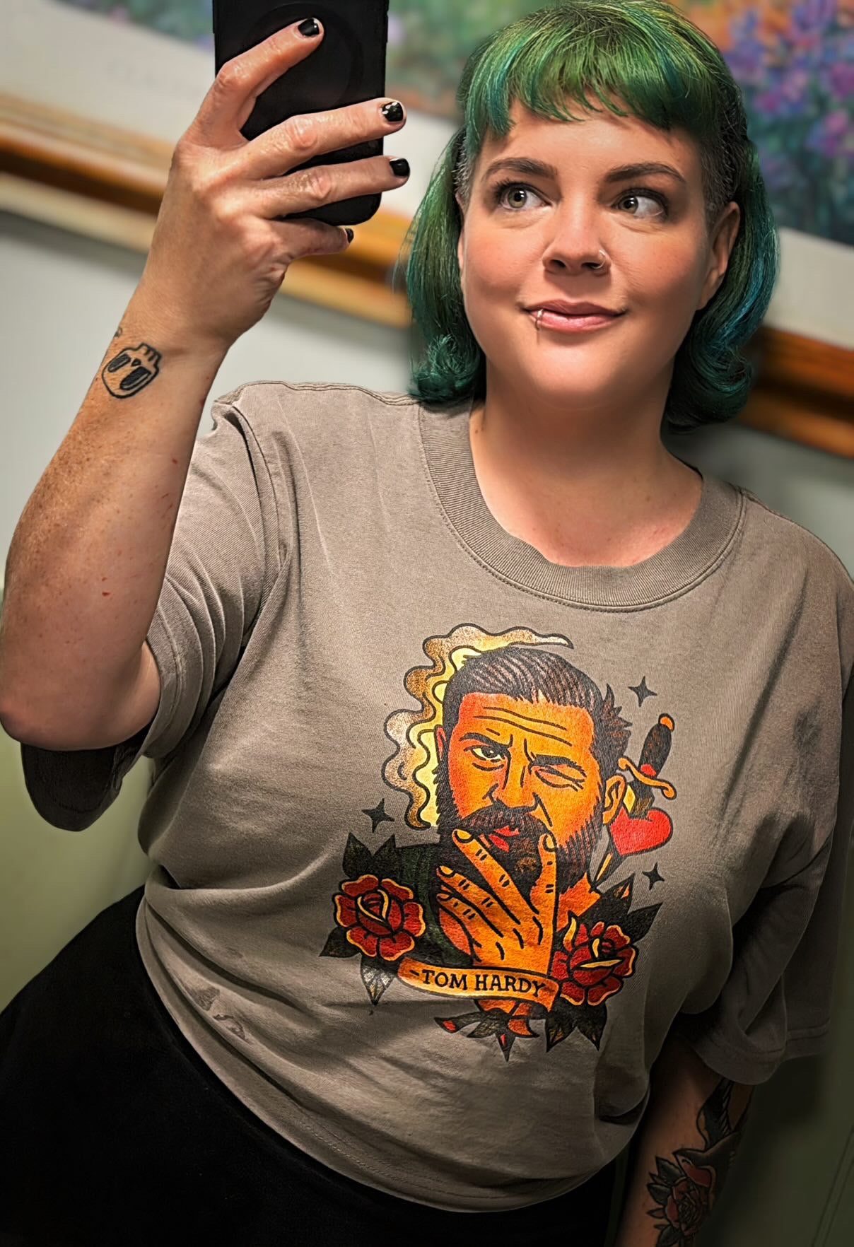 Tom Hardy Inspired Tattoo Graphic Women’s Heavy Faded T-Shirt