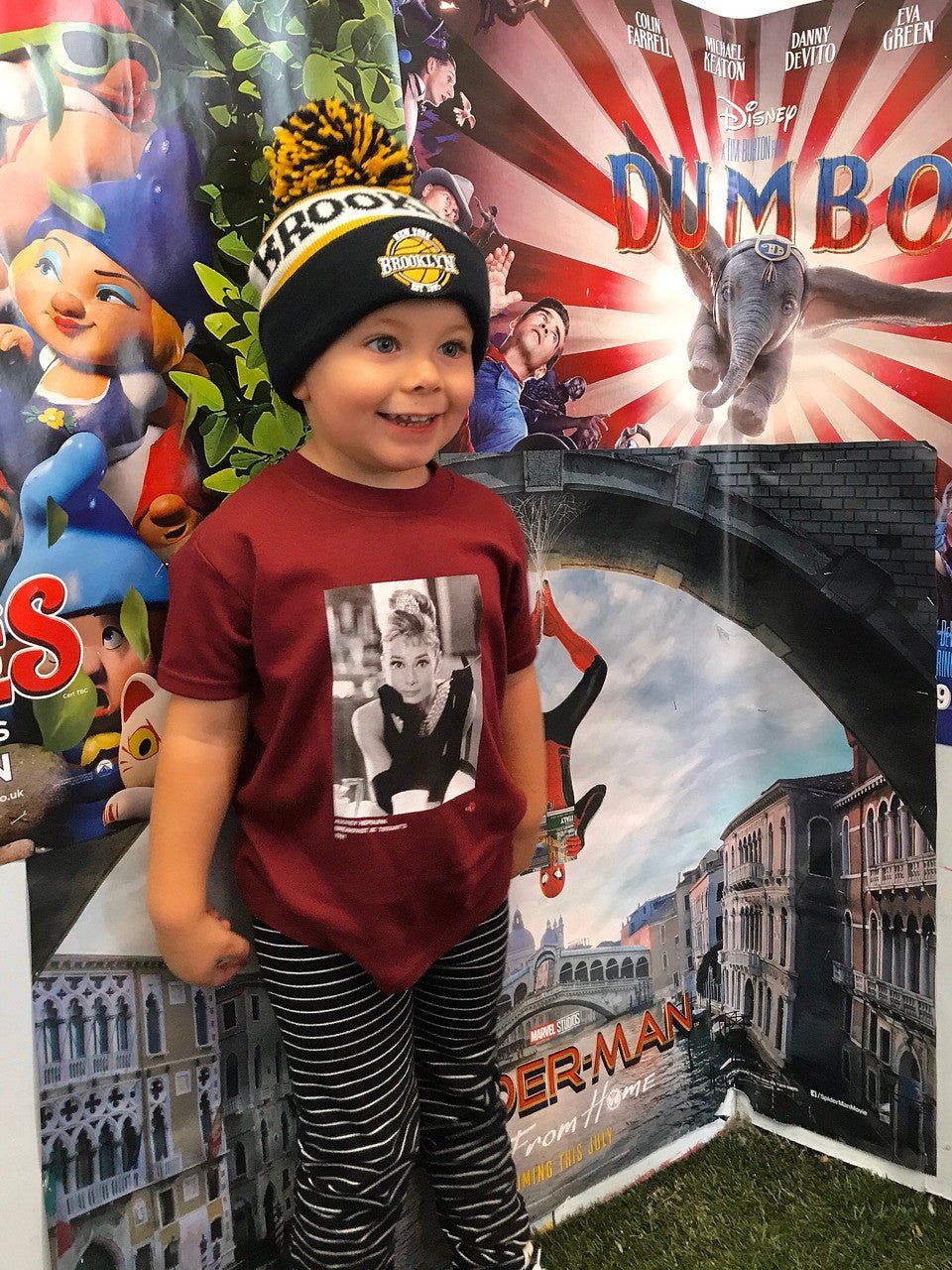 Kids Audrey Hepburn Burgundy T-Shirt — 100% Cotton