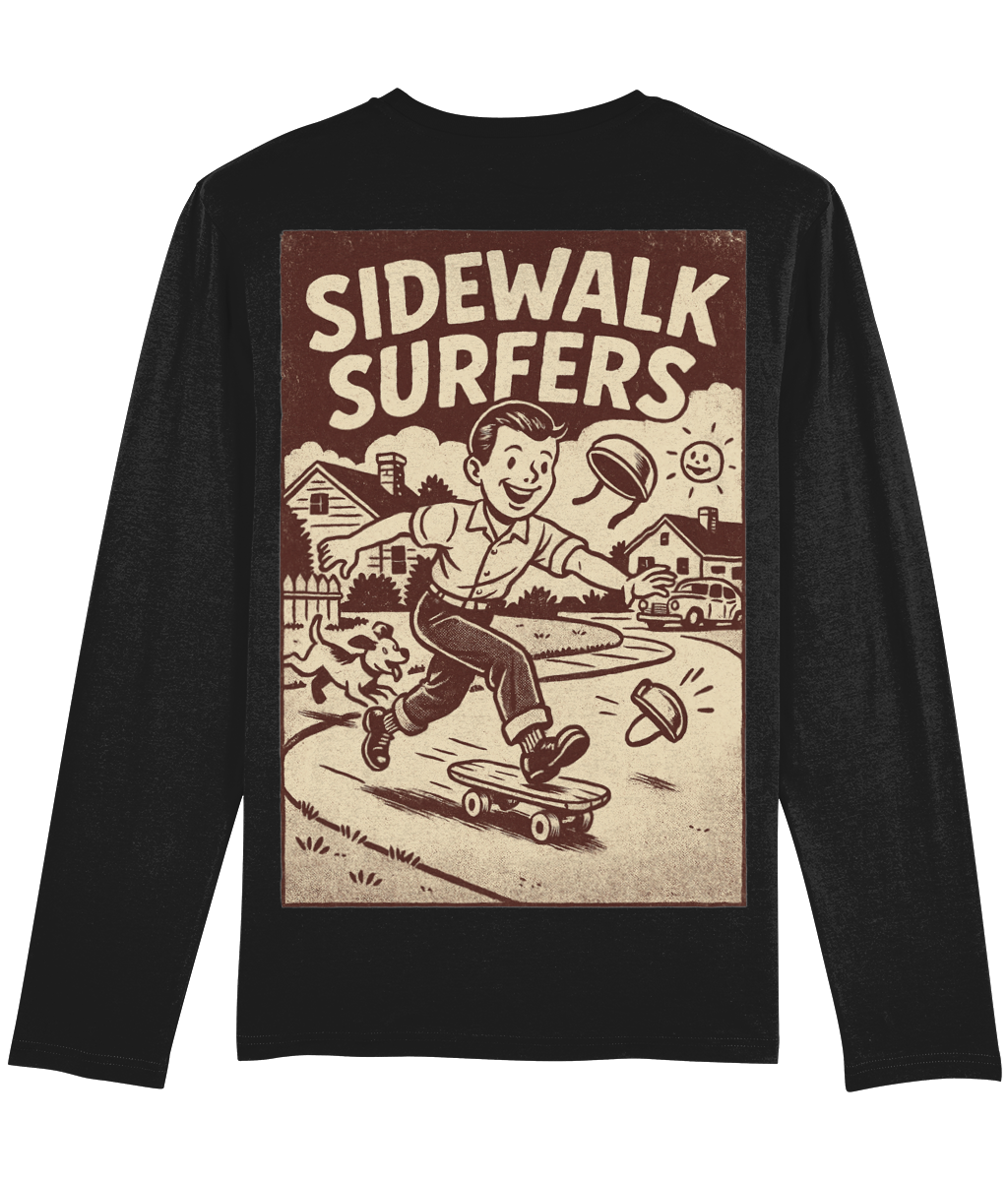 Sidewalk Surfers Skater Unisex Long Sleeve Tee - Lightweight Alt Summer Top