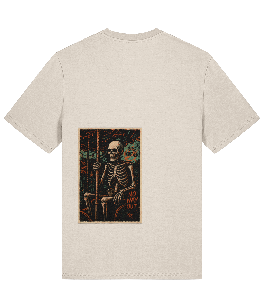 Unlimited Rides Skeleton T-Shirt – 100% Cotton | Grim Carnival Ride Graphic
