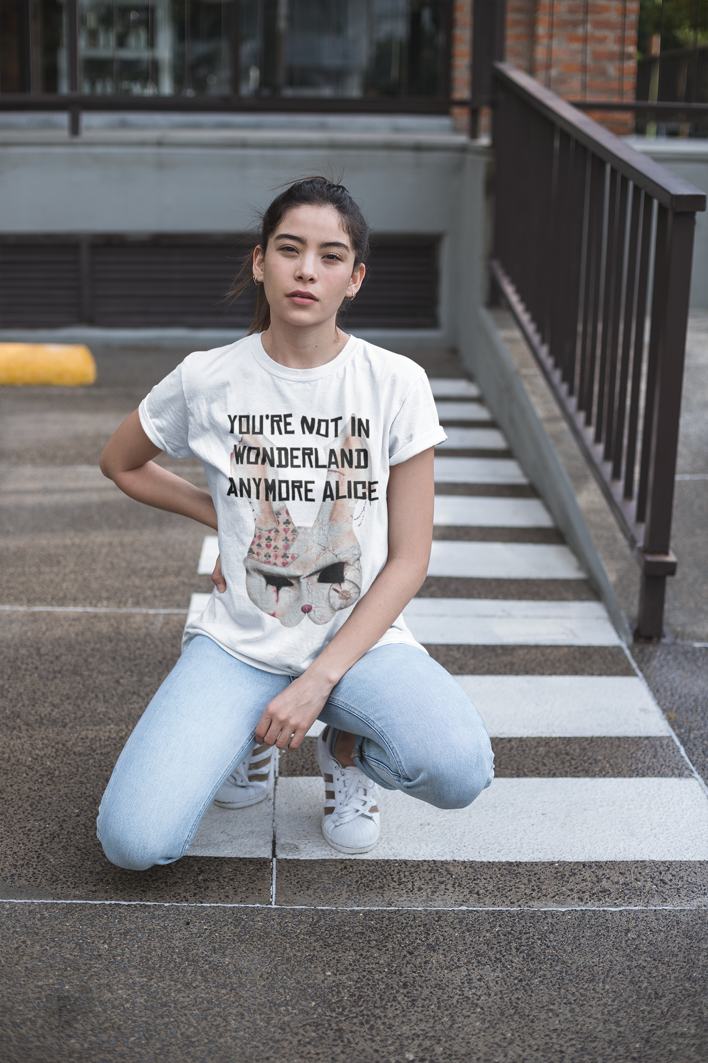 You’re Not in Wonderland Anymore Alice” Unisex T-Shirt – Dark Wonderland Graphic