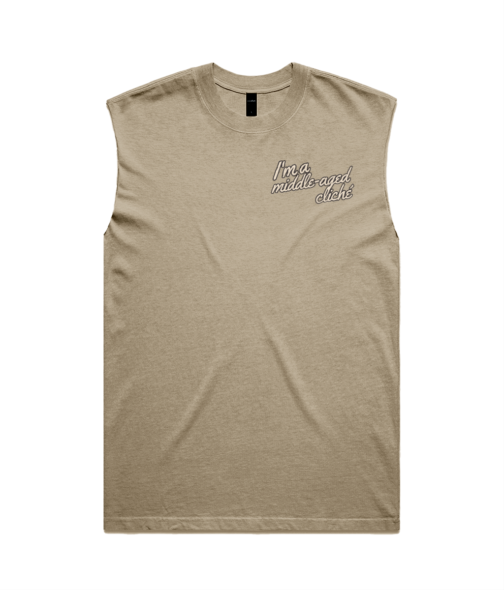 Middle Aged Cliché Heavy Faded Tank Top - Grim Reaper