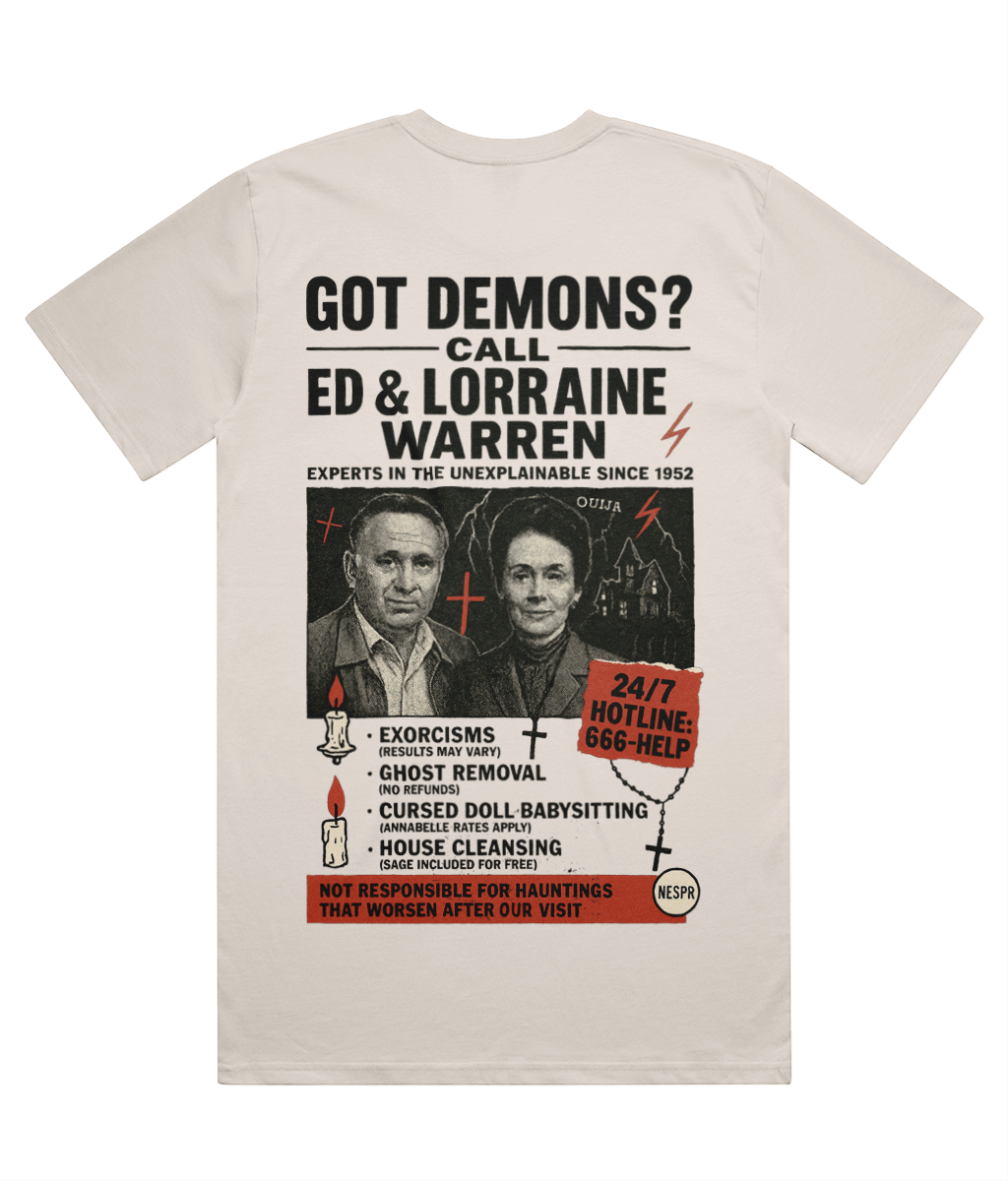 Got Demons? Ed & Lorraine Warren Paranormal T-Shirt – Heavyweight 100% Cotton