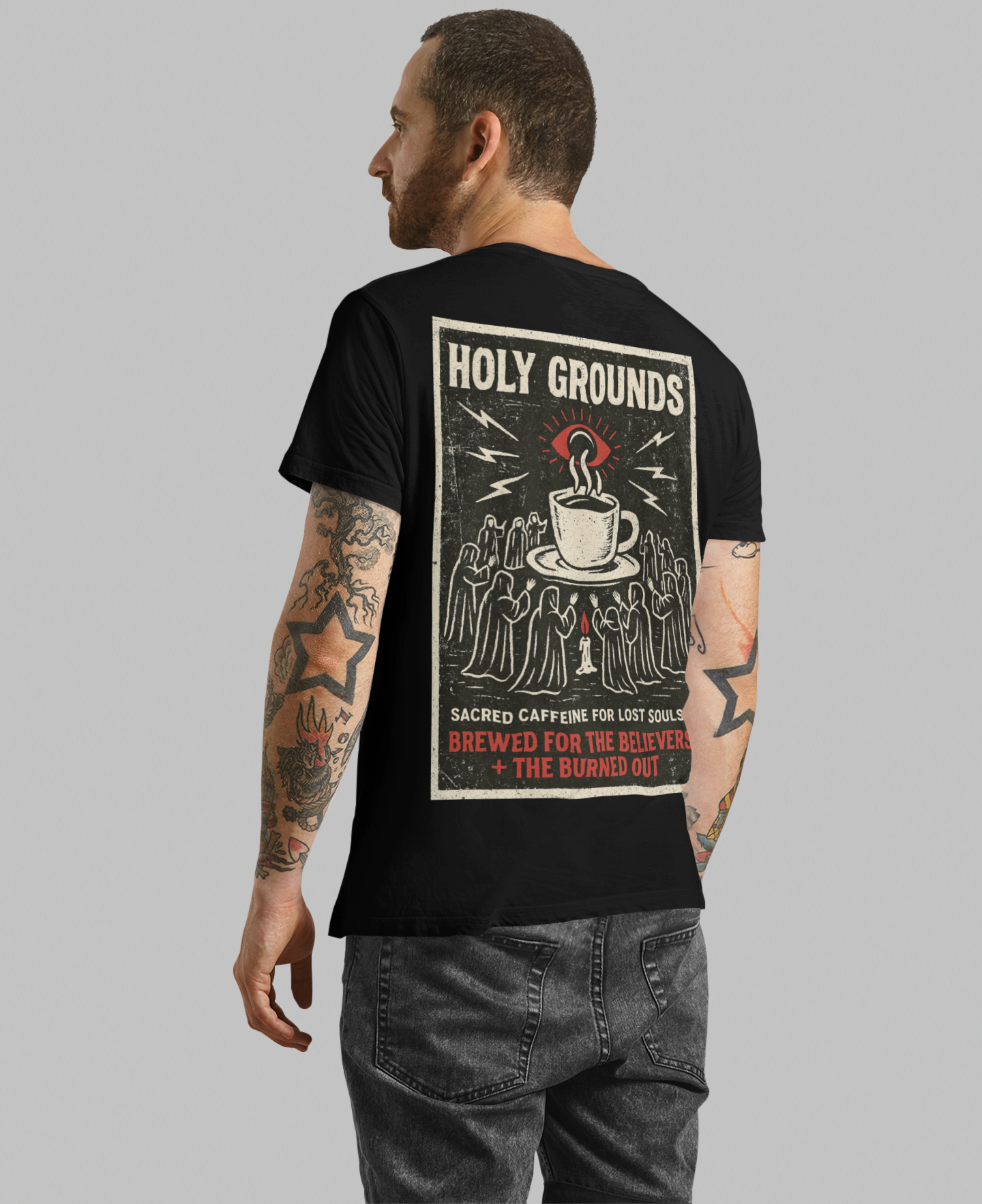 Holy Grounds Coffee - Short sleeve black t-shirt