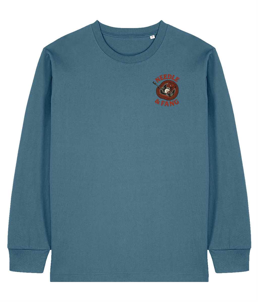 Needle & Fang Heavyweight Long Sleeve T-Shirt – Retro Snake Vinyl Design