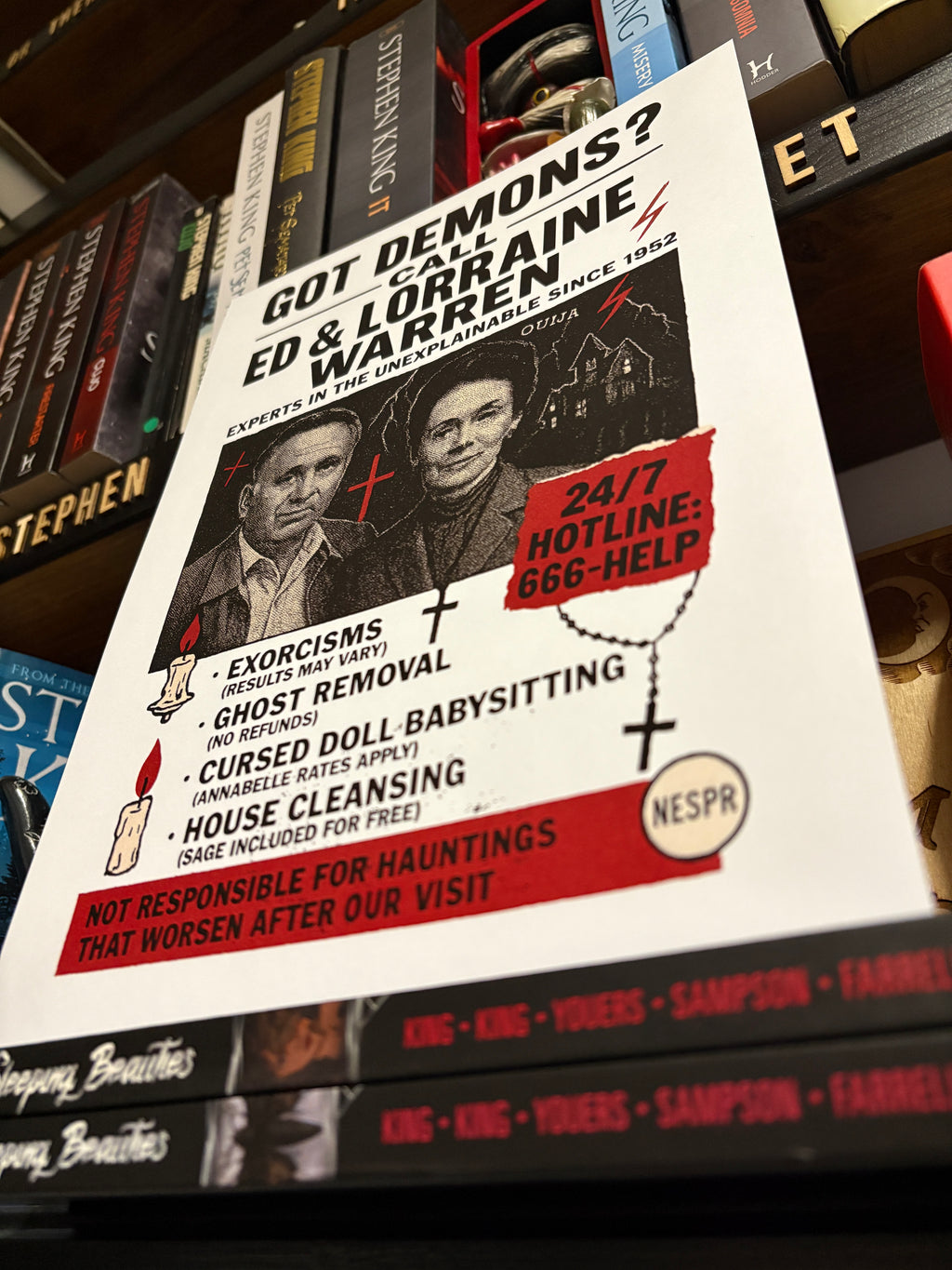 Ed & Lorraine Warren “Got Demons?” Poster – A4 Horror Art Print | Conjuring